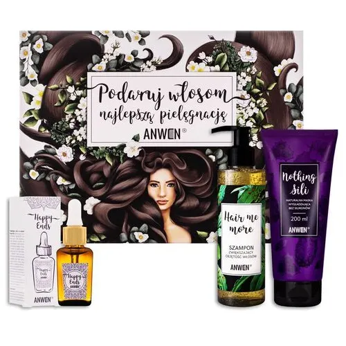  Anwen Gift Set  Zestaw Kosmetyków do Pielęgnacji Włosów Szampon Maska Serum na Końcówki 1 Sztuka