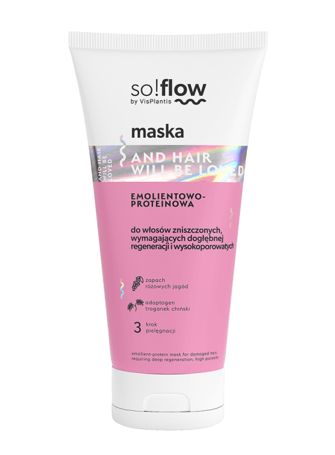  So!Flow by Vis Plantis Maska Emolientowo-Proteinowa do Wosów Zniszczonych Wymagających Dogłębnej Regeneracji 200ml