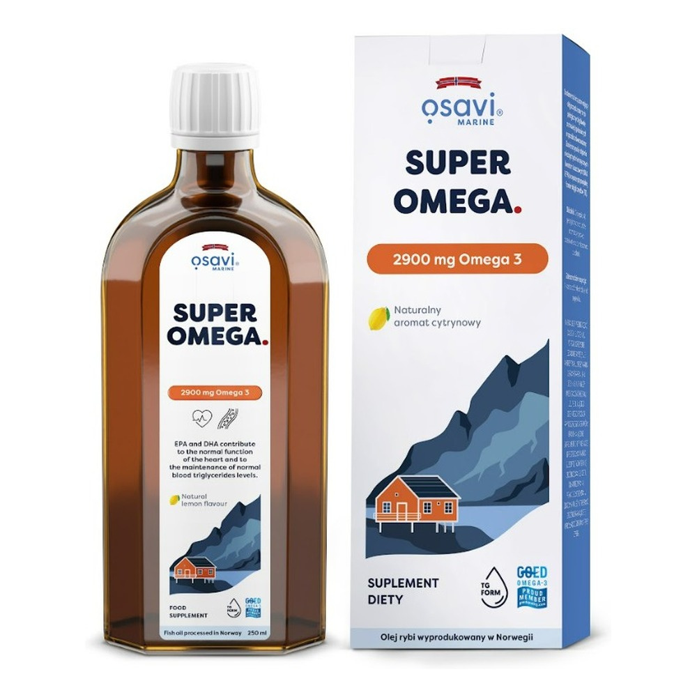 Osavi Super Omega 2900mg Omega 3 Olej Rybi w Płynie na Serce i Mózg 250ml