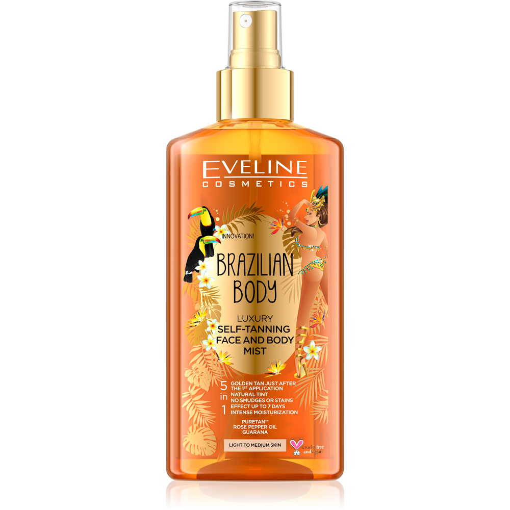 Eveline Brazilian Body 5in1 Luxurious Self Tanning Mist for Face and Body 150ml