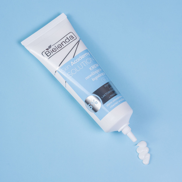 Bielenda Skin Academy Solution Moisturizing - Soothing Cream 5% Peptides with Lactobionic Acid and Panthenol for Dehydrated and Sensitive Skin for Day and Night 50ml