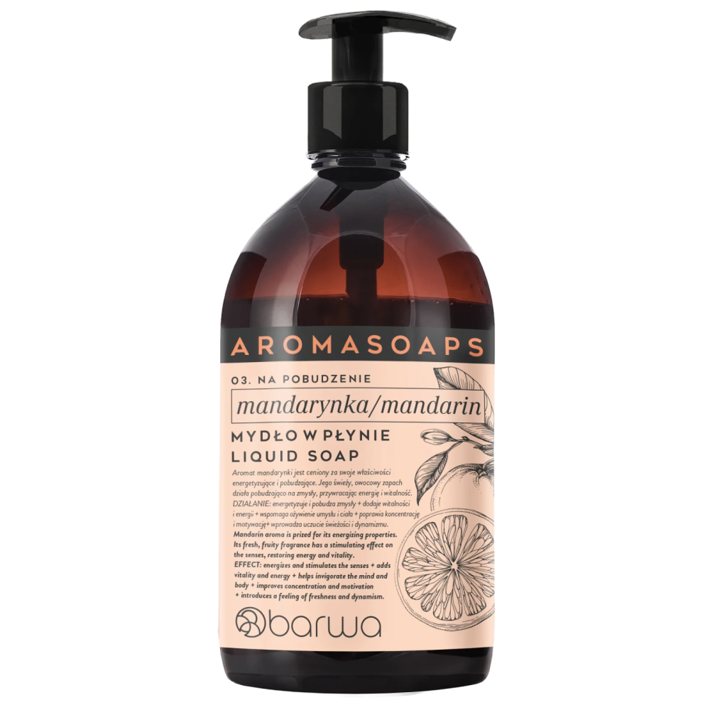Barwa Aroma Soaps Stimulation Liquid Soap Mandarin for Everyday Use 500ml