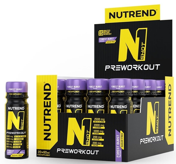 Nutrend N1 Shot Owoce Leśne Przedtreningowy Stymulant dla Sportowców 20 x 60ml