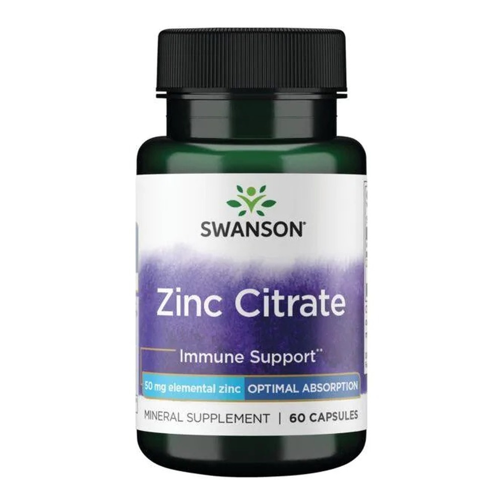 Swanson Zinc Citrate 50mg 60 Kapsułek