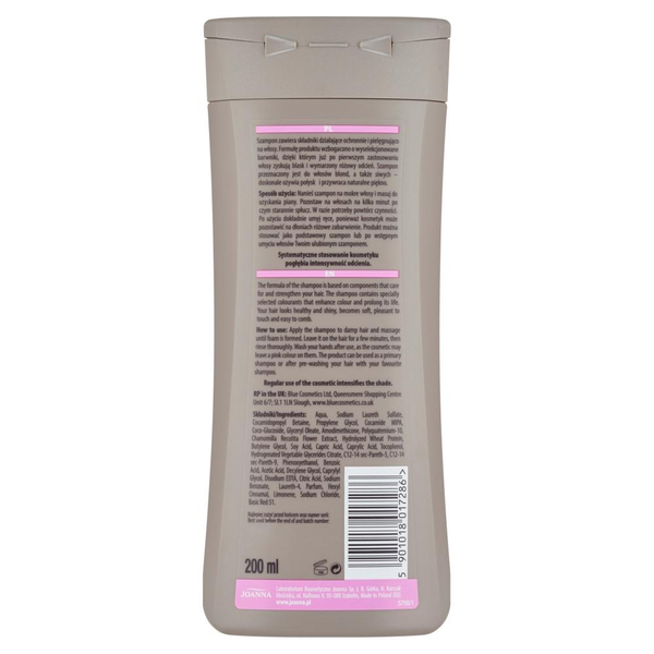 Joanna Ultra Color System Szampon Różowy dla Włosów Blond Rozjaśnionych i Siwych 200ml