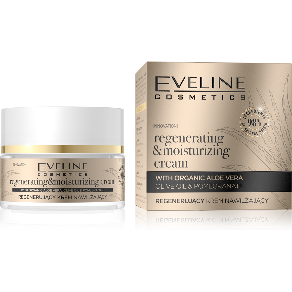 Eveline Organic Gold Regenerating and Moisturizing Cream with Organic Aloe Vera 50ml