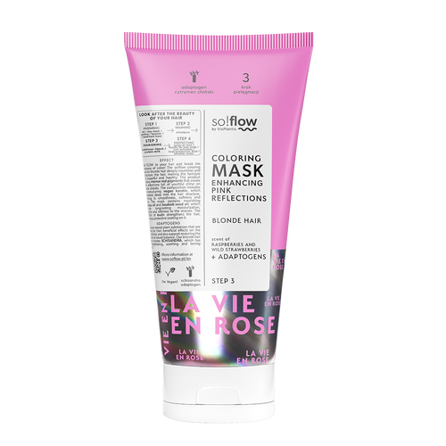 So!Flow Maska Koloryzująca Różowe Refleksy do Włosów Blond 200ml Best Before 15.10.26