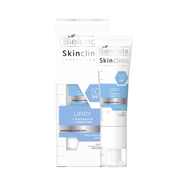 Bielenda Skin Clinic Professional Lipid UVA i UVB Barierowo - Ochronny Krem SPF 50 dla każdego Rodzaju Skóry 40ml