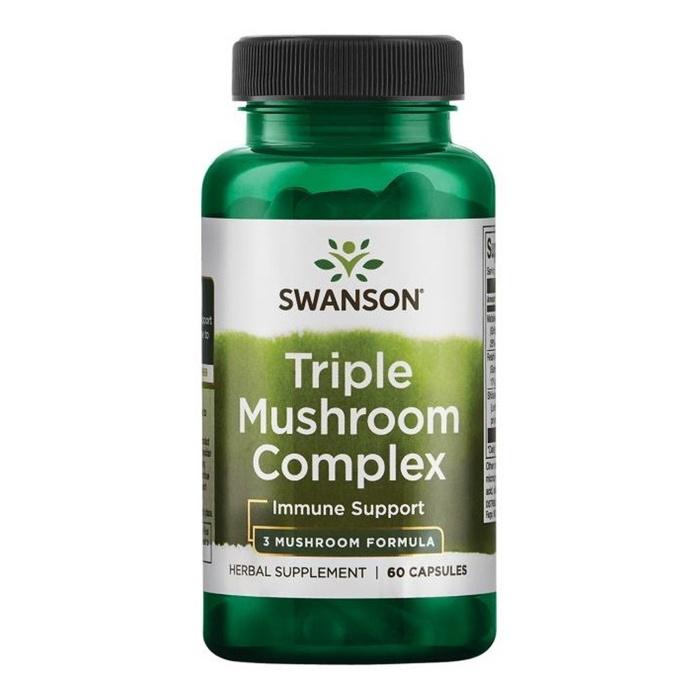 Swanson Triple Mushroom Standardized Complex Wspomaga Układ Odpornościowy 60 Kapsułek