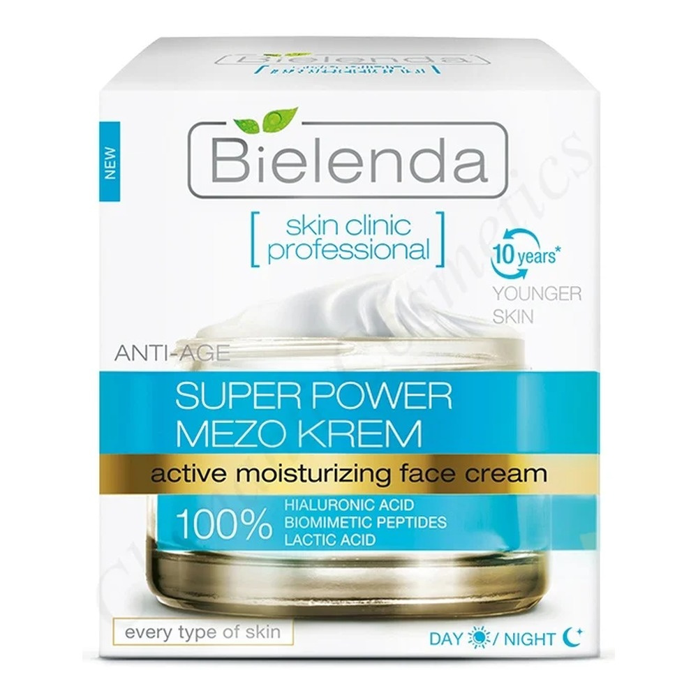 Bielenda Super Power Mezo Nawilżający Krem do Twarzy na Dzień i na Noc 50ml