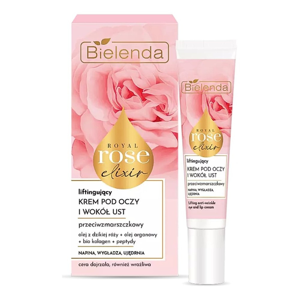 Bielenda Royal Rose Elixir Przeciwzmarszczkowy Krem Lliftingujący pod Oczy i wokół Ust dla Skóry Dojrzałej i Wrażliwej 15ml