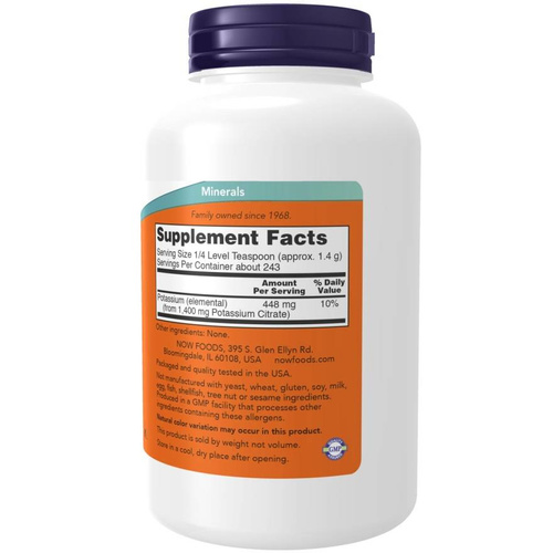 Now Foods Potassium Citrate Pure Powder Supports Muscle Contractions 340g