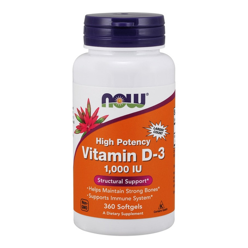 Now Foods Vitamin D-3 1000 IU Brain & Muscle Immunity Support 360 Softgels