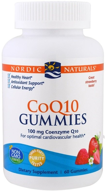 Nordic Naturals CoQ10 Gummies 100mg Strawberry for Healthy Heart and Cellular Energy 60 Gummies
