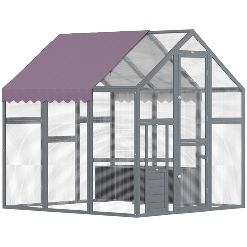 PawHut Large Walk In Chicken Run with Waterproof & Anti-UV Cover, for 6-8 Chickens, for Garden, Farm, 5.5' x 6' x 6'
