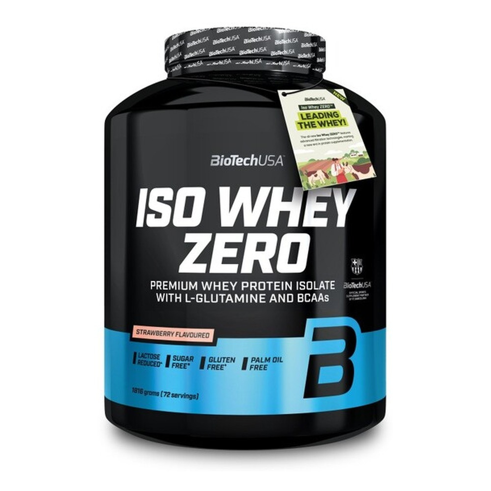 BioTechUSA Iso Whey Zero Izolat Białka Serwatkowego w Proszku Truskawkowy 1816g