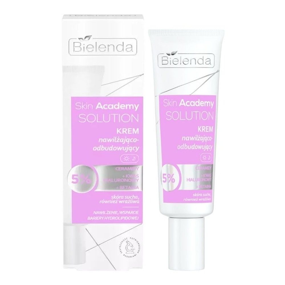 Bielenda Skin Academy Solutions Nawilżająco - Odbudowujący Krem 5% Ceramidy z Kwas Hialuronowy i Betaina dla Skóry Suchej i Wrażliwej na Dzień i na Noc 50ml