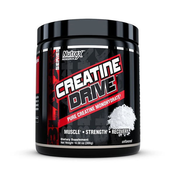 Nutrex Creatine Drive Unflavored Creatine Monohydrate Powder for Muscle Mass and Strength 300g