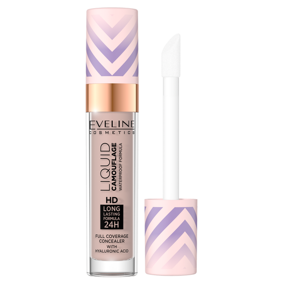 Eveline Liquid Camouflage Waterproof Concealer with Hyaluronic Acid No. 04 Light Almond 7.5ml