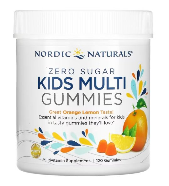 Nordic Naturals Kids Multi Zero Sugar Multiwitamina w Żelkach dla Dzieci Pomarańczowo Cytrynowa 120 Żelków