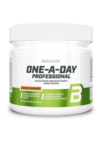 BioTechUSA One-A-Day Professional Pomarańczowa Multiwitamina w Proszku dla Sportowców 240g
