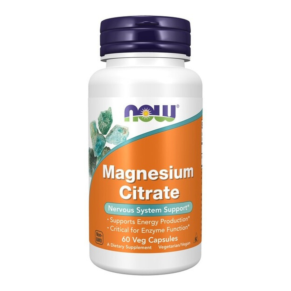 NOW Foods Magnesium Citrate 400mg For Energy Production and Enzyme Function 60 Vcaps