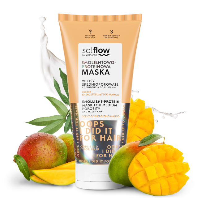 So!Flow Emolientowo - Proteinowa Maska dla Włosów Średnioporowatych i z Tendencją do Puszenia 200ml