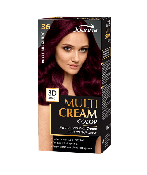 Joanna Multi Cream Color 3D Effect Hair Dye with Long-Lasting Effect No. 36 Royal Burgundy 1 Piece