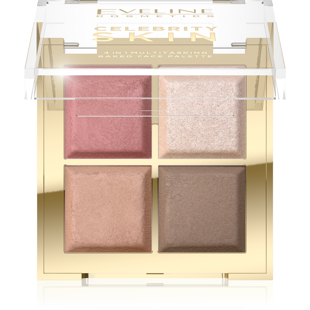 Eveline Celebrity Skin Wypiekana Paleta Wielofunkcyjna do Konturowania 4w1 16g
