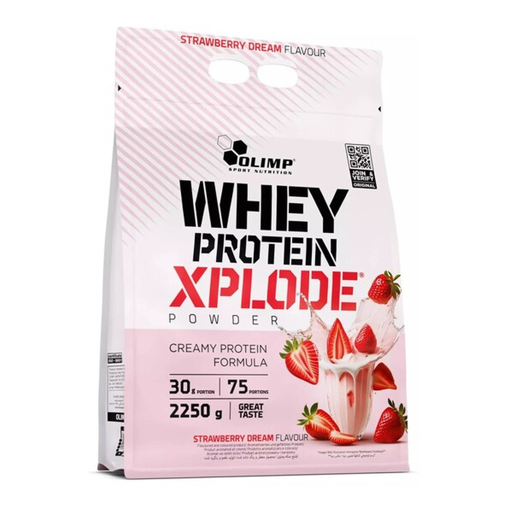 Olimp Nutrition Whey Protein Xplode Truskawkowy Sen Odżywka Białkowa na Wzrost i Utrzymanie Masy Mięśniowej 2250g