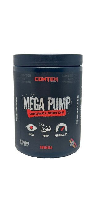 Conteh Sports Mega Pump Przedtreningówka w Proszku Bez Stymulantów Na Skupienie i Pompę Mięśniową 400g