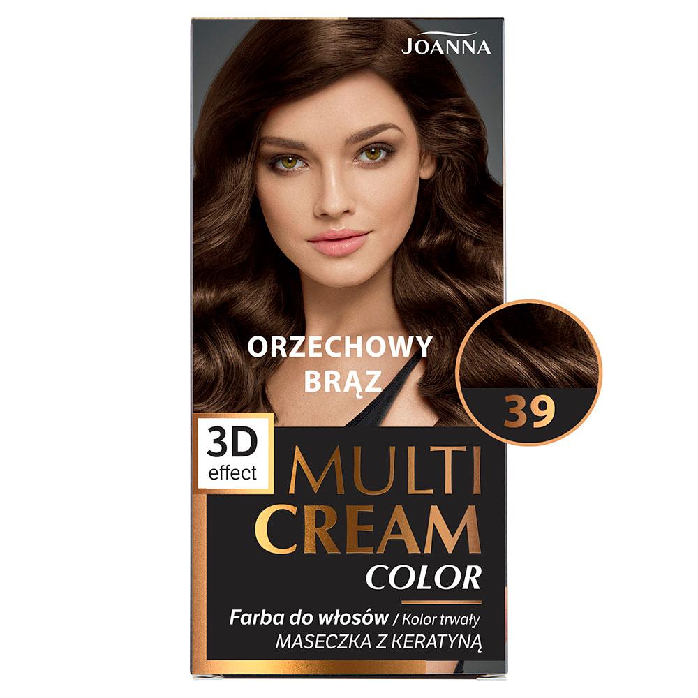 Joanna Multi Cream Color 3D Effect Hair Dye with Long-Lasting Effect No. 39 Nut Brown 1 Piece