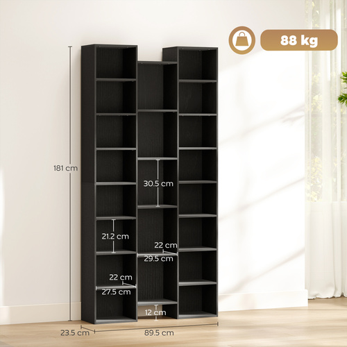 HOMCOM 21-Compartment Bookshelf - Black