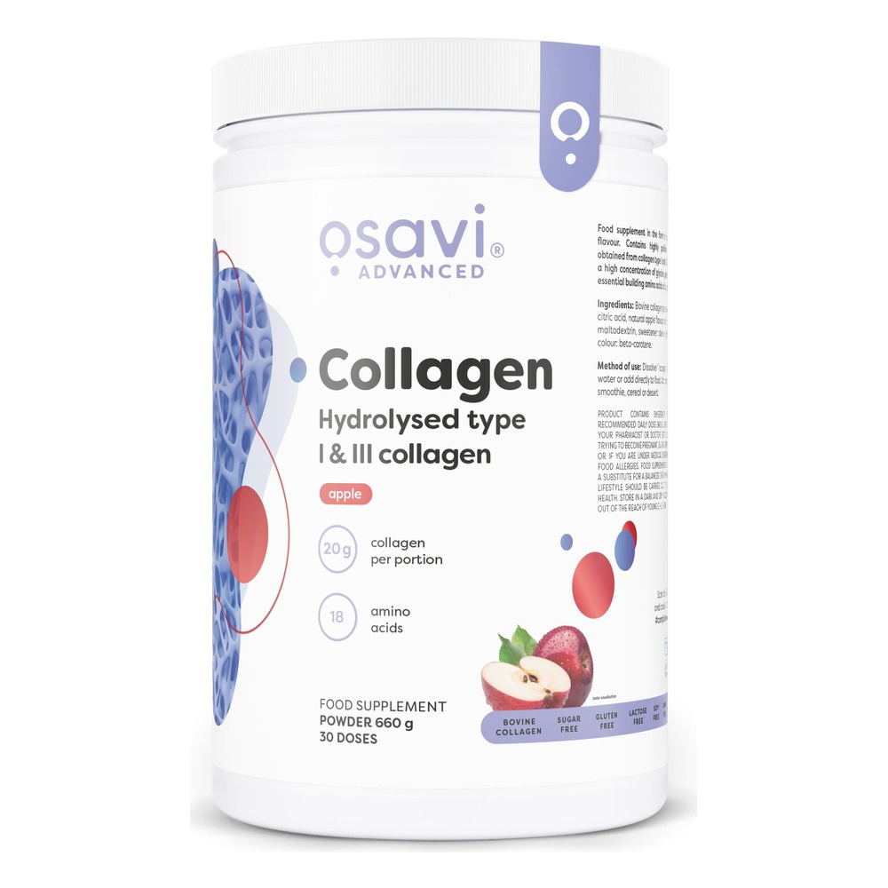Collagen Hydrolysed Type I & III, Apple - 660g