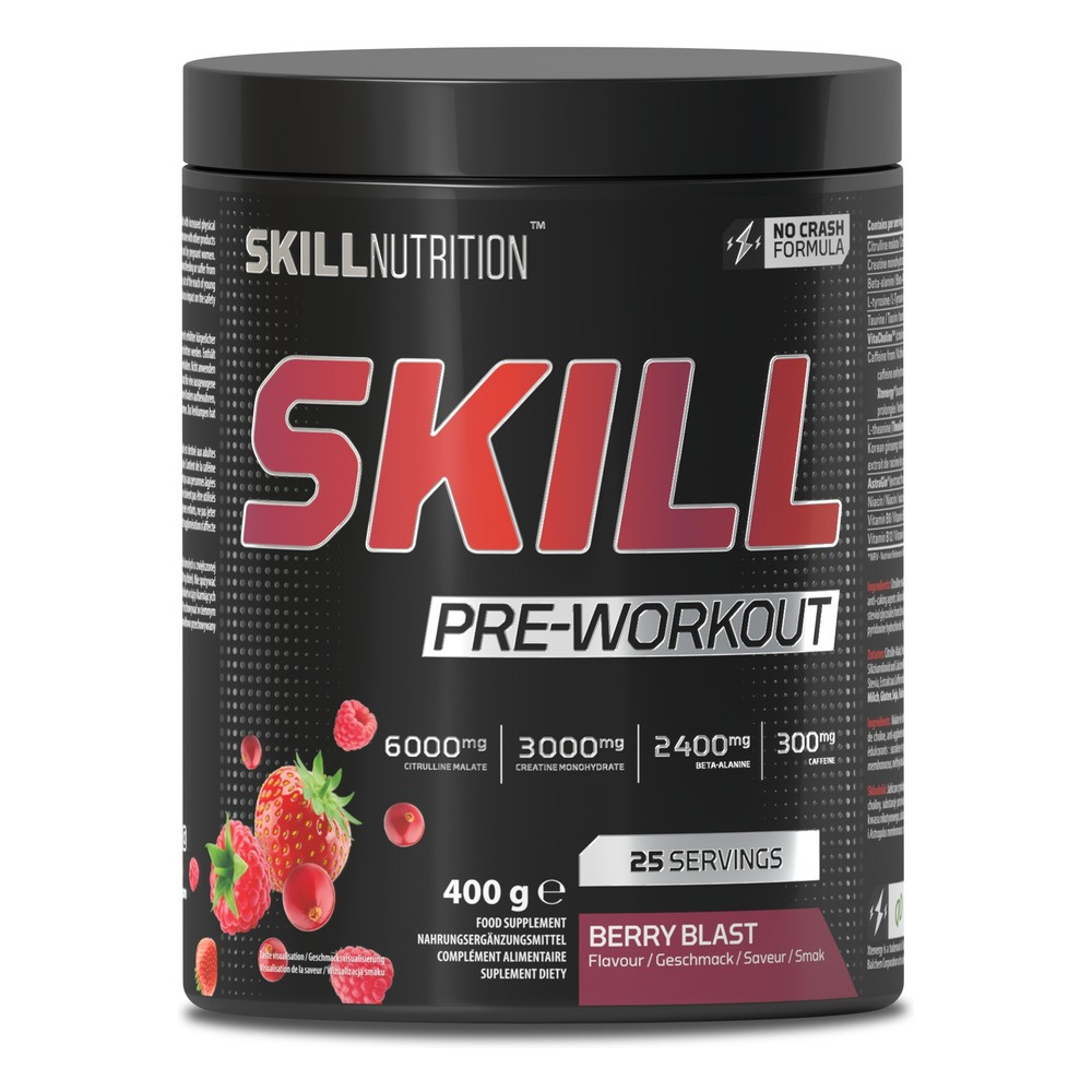 Skill Pre-Workout, Berry Blast - 400-412g