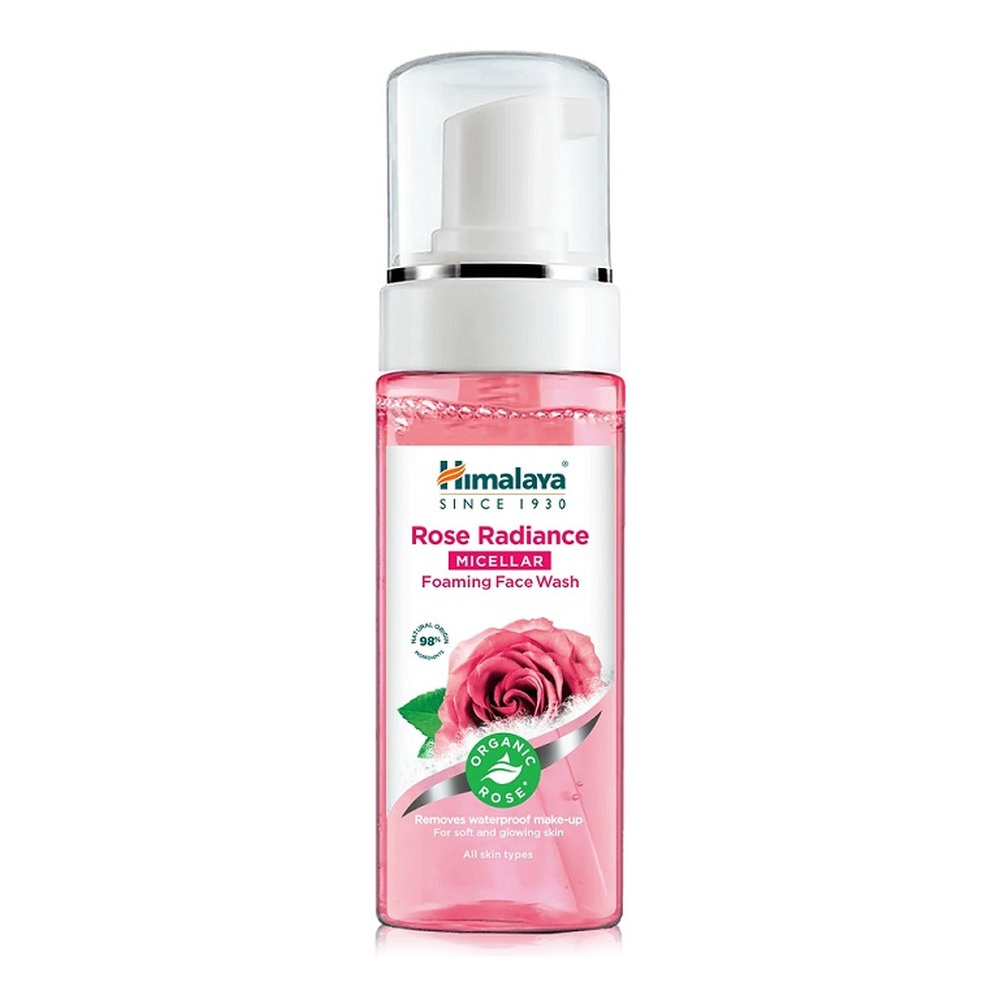 Himalaya Rose Radiance Rozświetlająca Pianka Micelarna do Mycia Twarzy z Organiczną Różą dla Każdego Rodzaju Skóry 150ml