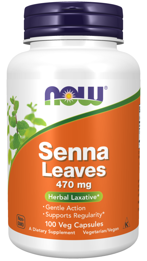Now Foods Senna Leaves 470mg Reguluje Problemy Łagodnych Zaparć 100 Kapsułek