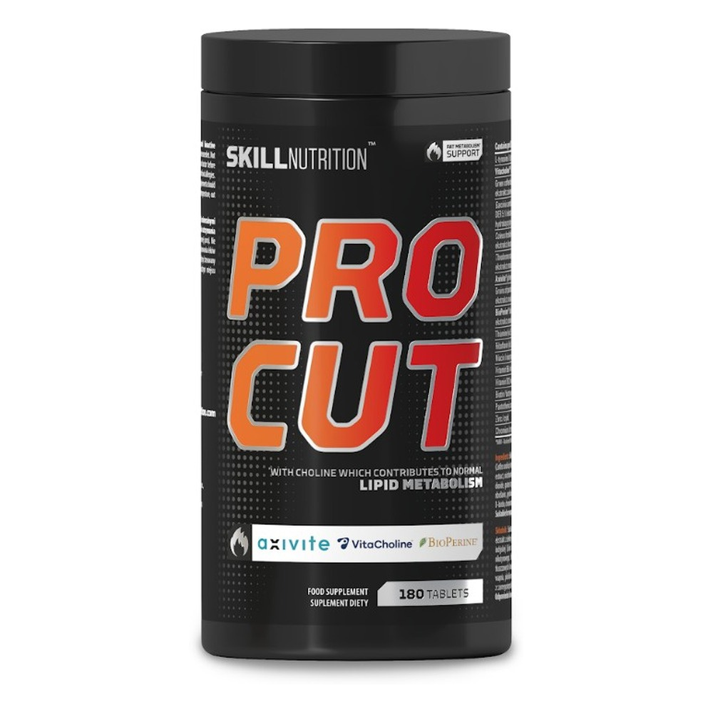 Skill Nutrition Pro Cut Wsparcie Metabolizmu Tłuszczów na Metabolizm i Energię 180 Tabletek