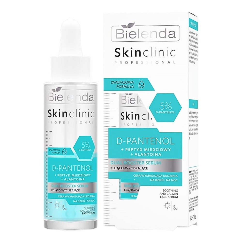 Bielenda Skin Clinic Professional D-panthenol Dual Booster Soothing - Calming Serum for Dry and Irritated Skin for Day and Night 45ml