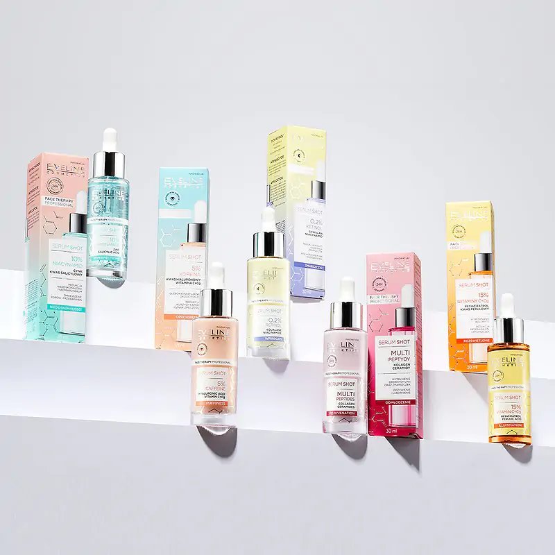 Eveline Face Therapy Serum Shot Kuracja 10% Niacynamid na Twarz Szyję i Dekolt 30ml