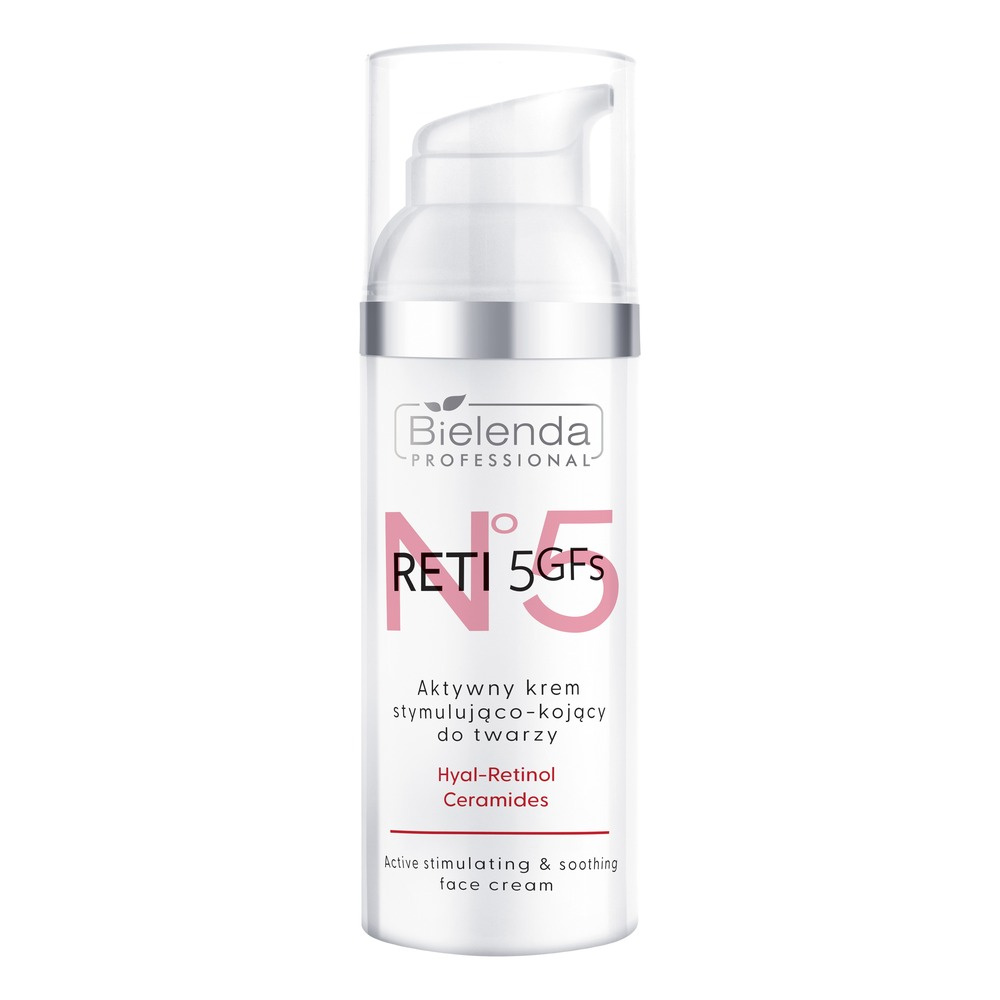 Bielenda Professional Reti 5 GFs Active Stimulating and Soothing Face Cream with Retinol Niacinamide and Ceramide Complex for Mature Skin 50ml