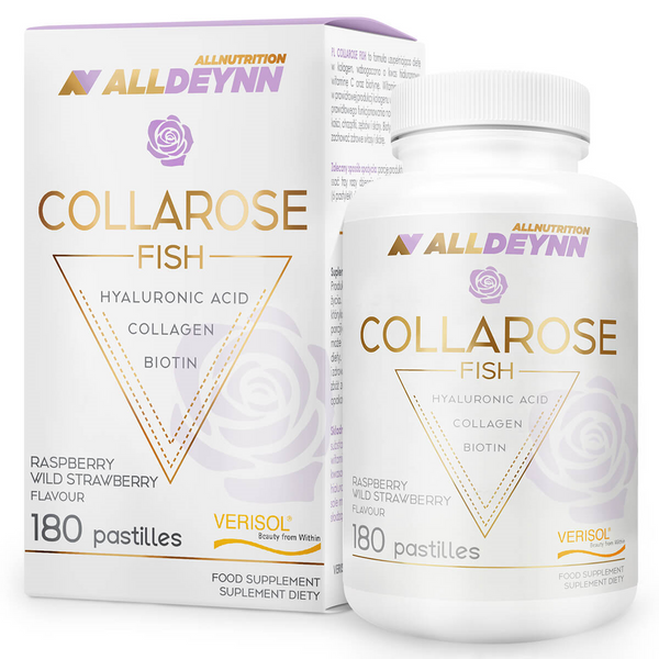 AllNutrition AllDeynn Collarose Fish Collagen Enriched with Hyaluronic Acid, Vitamin C and Biotin 180 Tablets