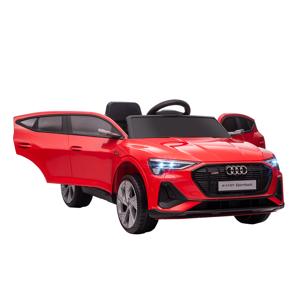 HOMCOM Audi E-tron Licensed 12V Kids Electric Ride on, Electric Car for Kids, with Parental Remote, Music Lights MP3, Suspension Wheels, for 3-5 Years, Red