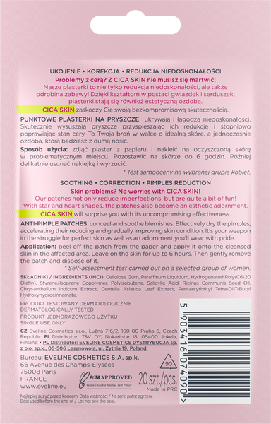Eveline Cica Skin Anti-Pimple Punktowe Plasterki na Pryszcze 1 Sztuka