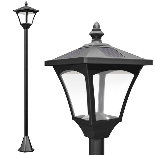 Outsunny 1.2m Solar Powered Outdoor Lamp Post - Black