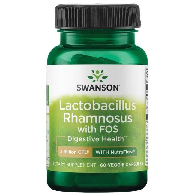 Swanson Lactobacillus Rhamnosus with FOS 5 Billion CFU 60 Vcapsules