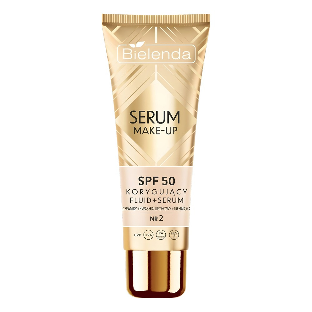 Bielenda Serum Make-Up Korygujący Fluid+Serum SPF50 dla każdego Rodzaju Skóry Nr 2 Natural Beige 30g