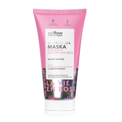 So!Flow Maska Koloryzująca Różowe Refleksy do Włosów Blond 200ml Best Before 15.10.26