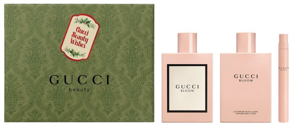 Gucci Bloom Gift Set 100ml EDP + 100ml Body Lotion + 10ml EDP Set for Women 1 Piece