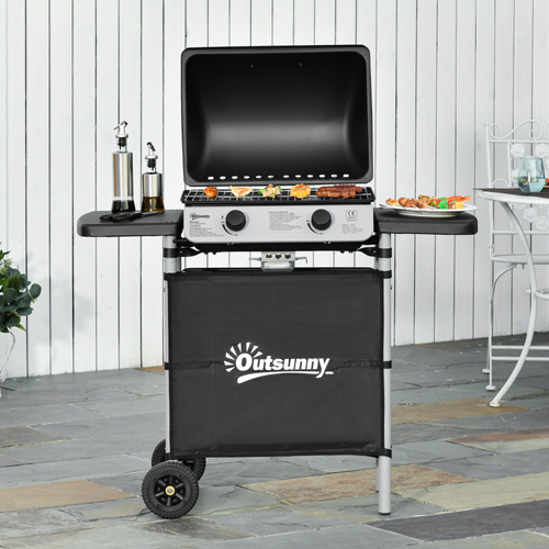 Outsunny 2 x 2.8kW Burner Gas BBQ - Grey